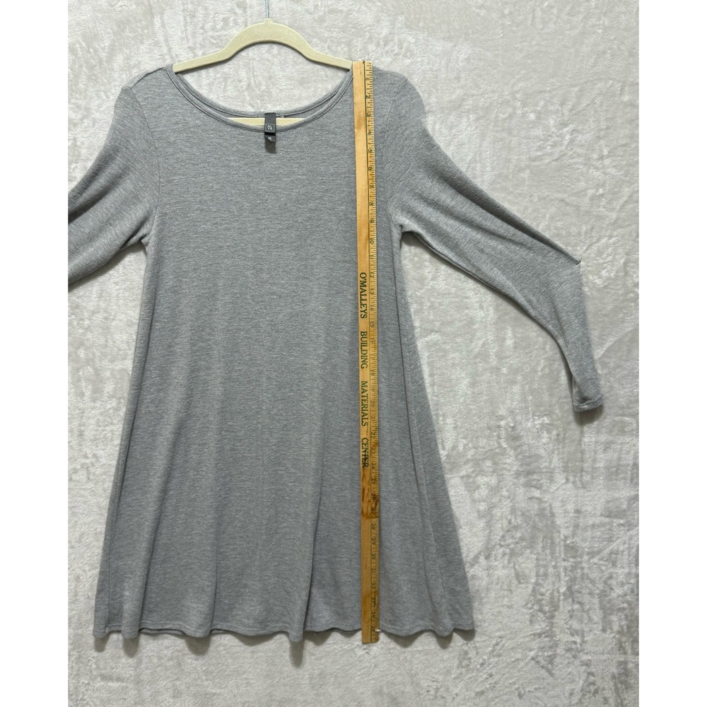 ALYA Gray Long Sleeve‎ Button Back Casual Tunic Dress - Size M